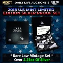 RARE 2018 United States Mint Limited Edition Silver Proof Set 8 coins, Over 2.25oz Of Silver low min
