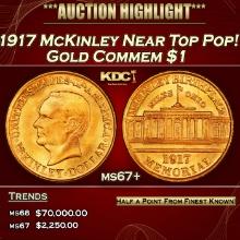 1917 McKinley Gold Commem Dollar Near Top Pop! 1 ms67+ SEGS