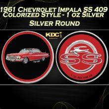 1961 Chevrolet Impala SS 409 Colorized Style - 1 oz Silver Round Round
