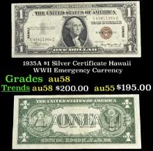 1935A $1 Silver Certificate Hawaii WWII Emergency Currency Grades Choice AU/BU Slider