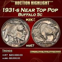 1931-s Buffalo Nickel Near Top Pop 5c ms67 SEGS