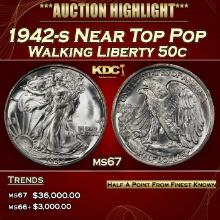 1942-s Walking Liberty Half Dollar Near Top Pop 50c ms67 SEGS