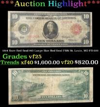 1914 $10 Large Size Red Seal FRN Rare Red Seal St. Louis, MO Grades vf+ FR-899