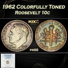PCGS 1962 Proof Roosevelt Dime Colorfully Toned 10c pr66 PCGS