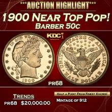 1900 Proof Barber Half Dollars Near Top Pop! 50c pr68 SEGS