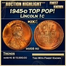 1945-d Lincoln Cent TOP POP! 1c ms68 rd SEGS