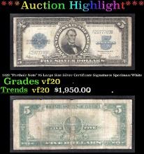 1923 $5 Large Size Silver Certificate "Porthole Note" Grades vf, very fine Signatures Speelman/White