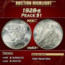 1928-s Peace Dollar $1 ms64+ SEGS