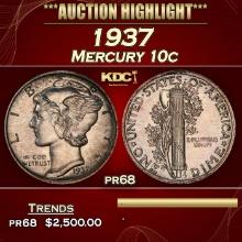 1937 Proof Mercury Dime 10c Grades pr68
