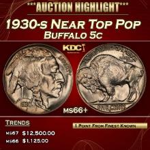 1930-s Buffalo Nickel Near Top Pop 5c ms66+ SEGS