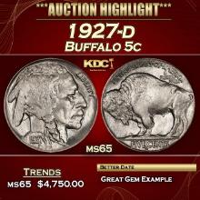 1927-d Buffalo Nickel 5c ms65 SEGS