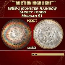 PCGS 1888-o Morgan Dollar Monster Rainbow Targed Toned $1 ms63 PCGS
