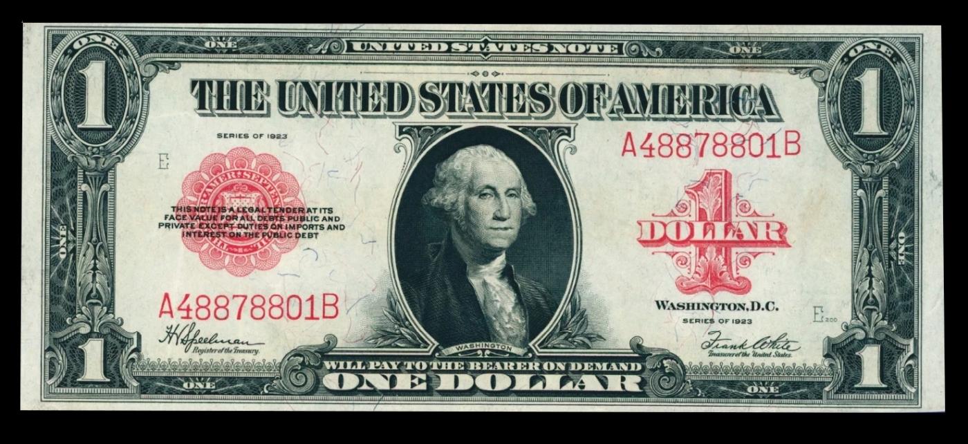 1923 $1 United States Note Grades Select AU Signatures Speelman/White