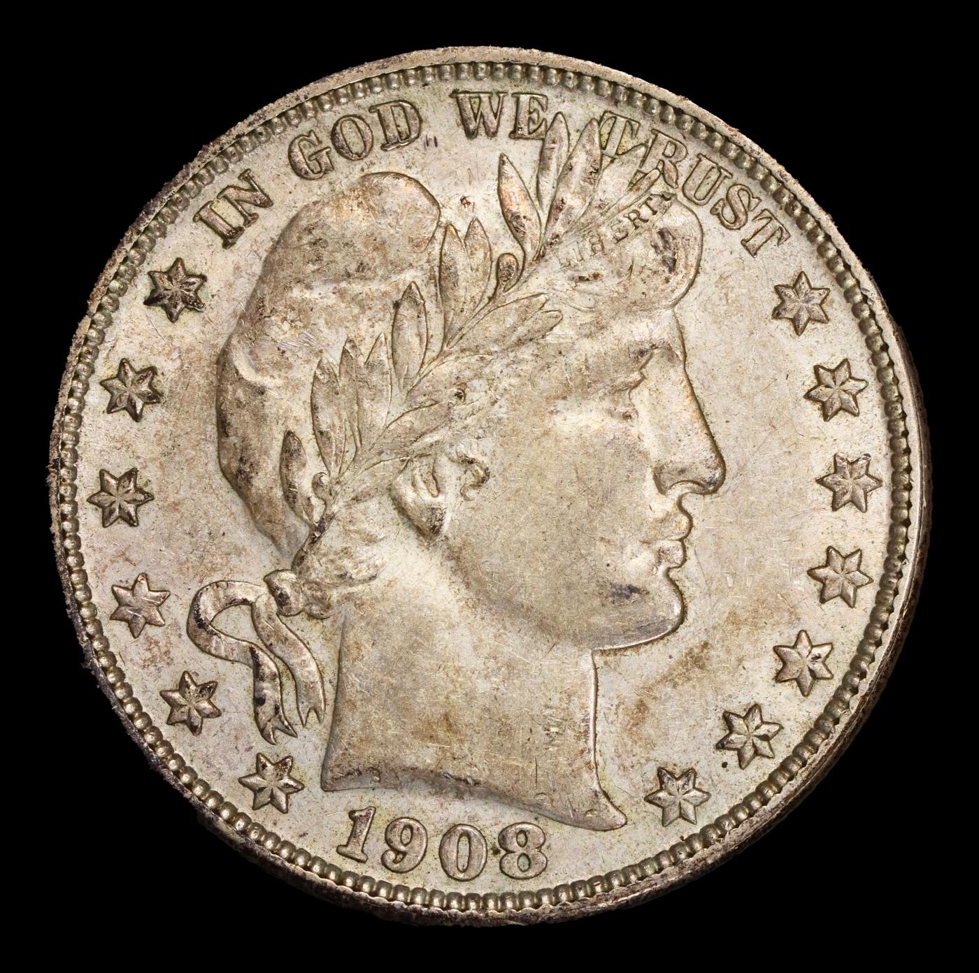 1908-o Barber Half Dollars 50c Grades ms62