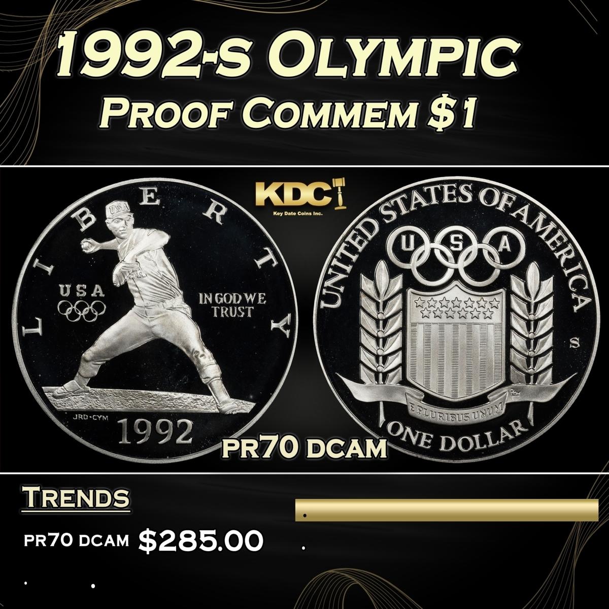 1992-s Olympic Proof Modern Commem Dollar $1 pr70 dcam SEGS