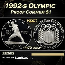 1992-s Olympic Proof Modern Commem Dollar $1 pr70 dcam SEGS