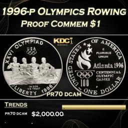 1996-p Olympics Rowing Proof Modern Commem Dollar $1 pr70 dcam SEGS