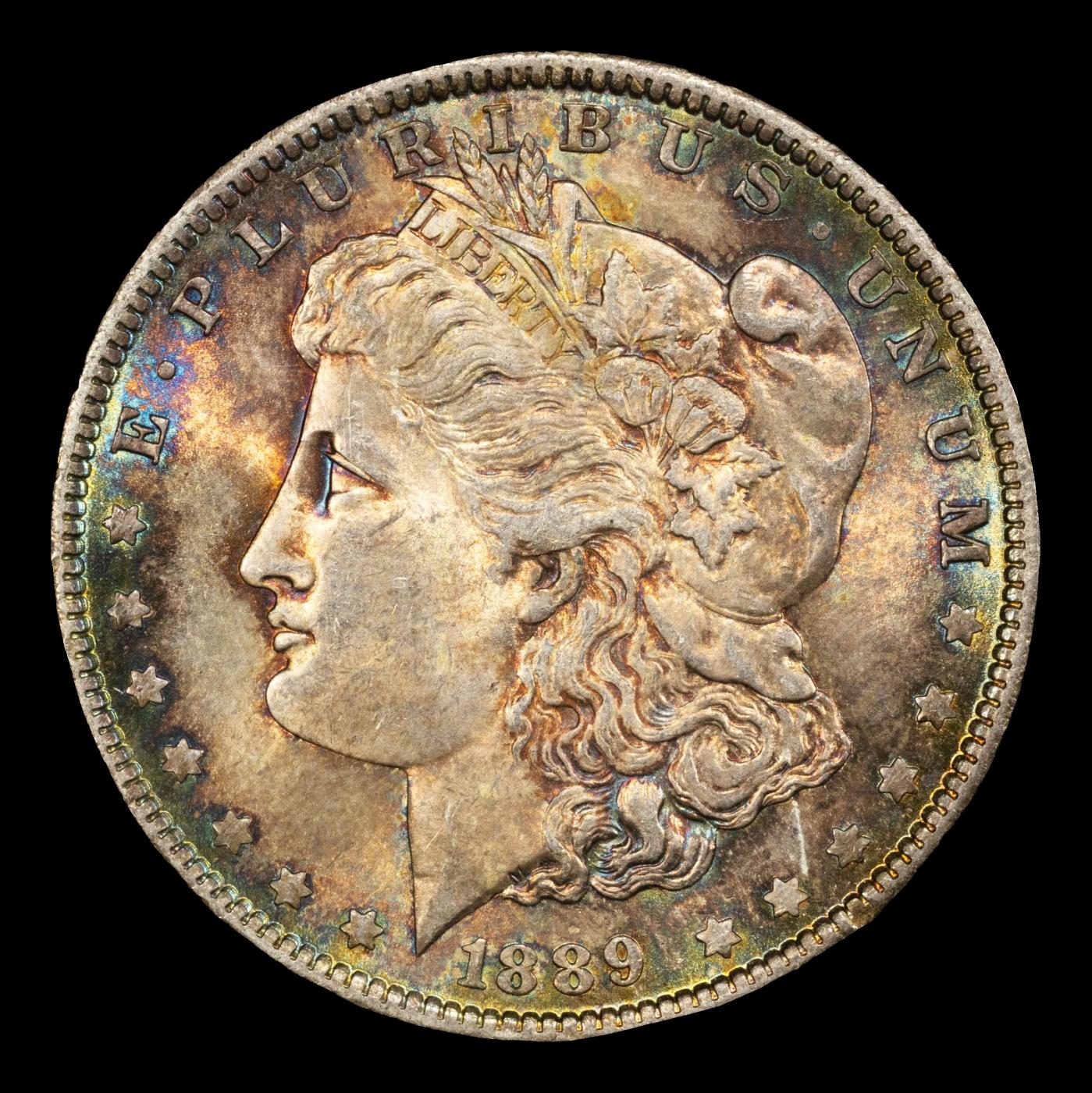 1889-p Morgan Dollar Colorfully Toned  $1 ms66+ SEGS