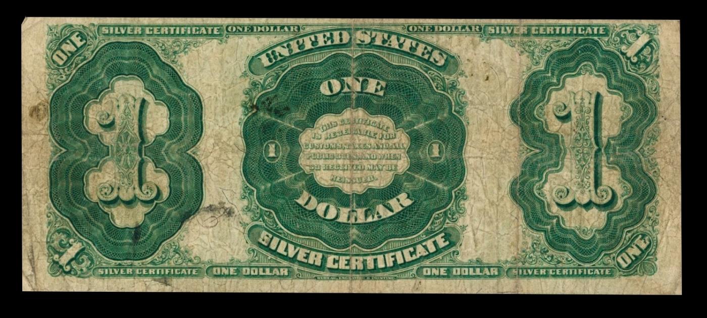 1891 $1 large size Silver Certificate Martha Washington Grades vf+ Signatures Tillman/Morgan