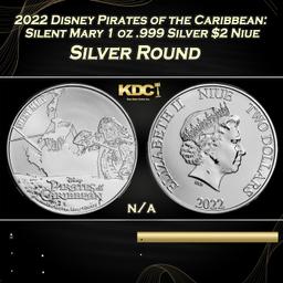 2022 Disney Pirates of the Caribbean: Silent Mary 1 oz .999 Silver $2 Niue