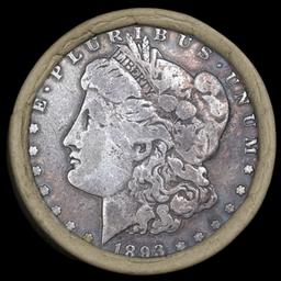 CS- Circ Morgan Silver Dollar Roll By SEARS 10 Coin 1893/'P' Rev Ends