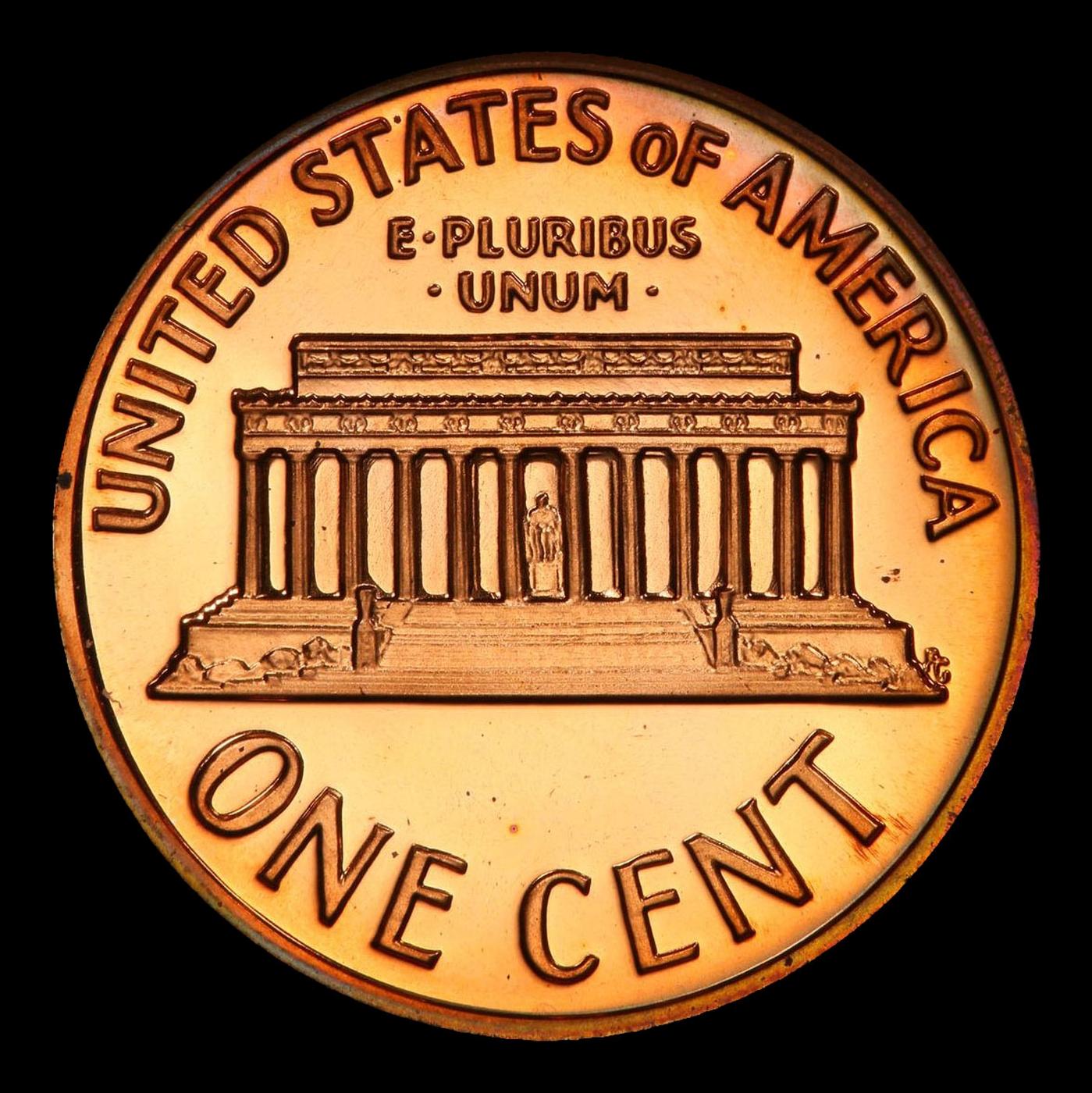 PCGS 1970-s Lg Date Proof Lincoln Cent Rainbow Toned Near Top Pop! 1c pr68 RB PCGS