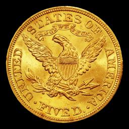 1902-p Gold Liberty Half Eagle Near Top Pop! $5 ms67+ SEGS