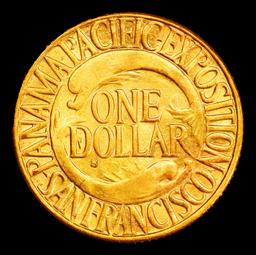 1915-s Panama Pacific Gold Commem Dollar Near Top Pop! 1 ms66+ SEGS
