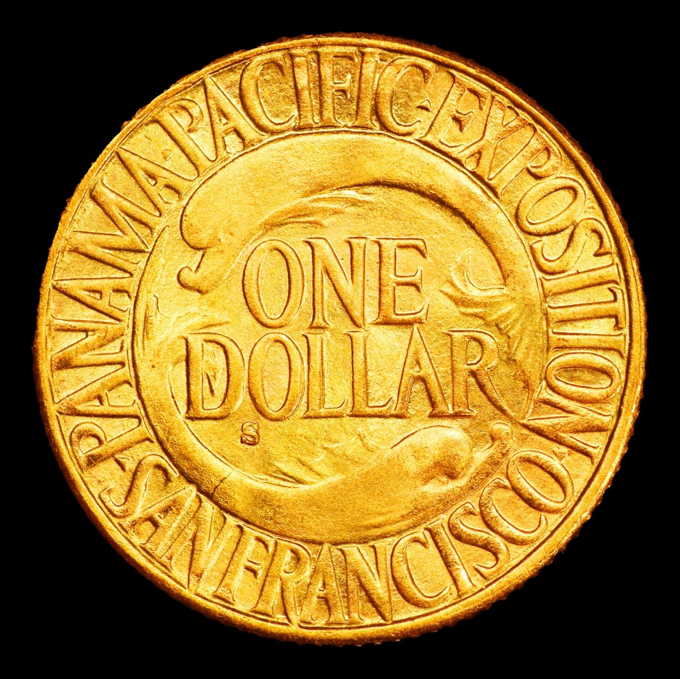 1915-s Panama Pacific Gold Commem Dollar Near Top Pop! 1 ms66+ SEGS
