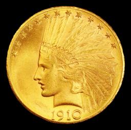 1910-d Gold Indian Eagle Near Top Pop! $10 ms66+ SEGS