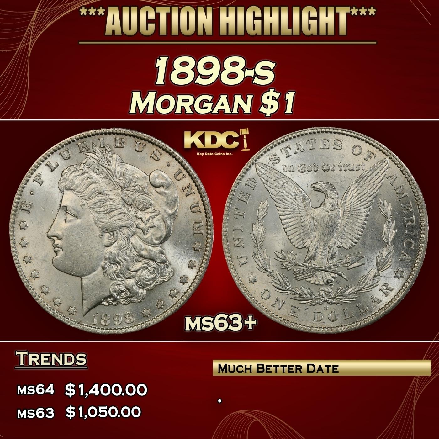 1898-s Morgan Dollar $1 ms63+ SEGS