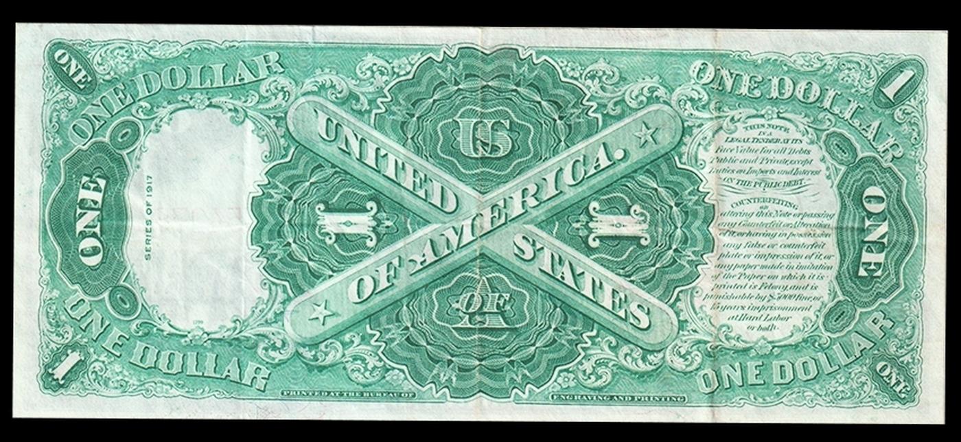 1917 $1 Large Size Legal Tender Note Grades xf Signatures Teehee/Burke