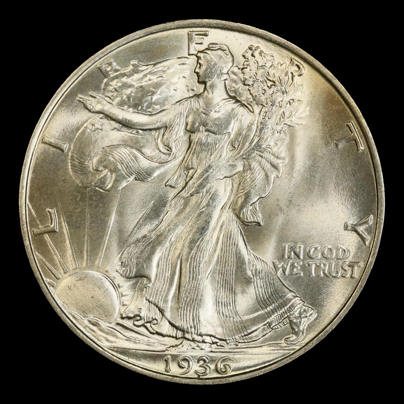 1936-p Walking Liberty Half Dollar 50c ms68 SEGS