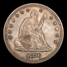 1876-s Seated Liberty Quarter 25c ms65+ SEGS