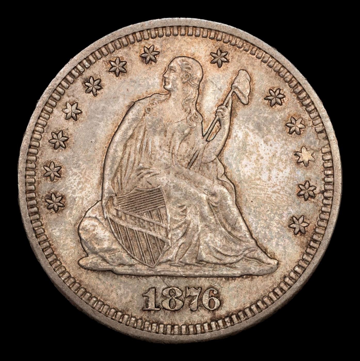 1876-s Seated Liberty Quarter 25c ms65+ SEGS