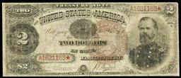 1890 $2 Treasury Note General James 'Birdseye' McPherson Grades vf, very fine Signatures Rosecrans/H