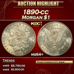 1890-cc Morgan Dollar $1 ms64+ SEGS