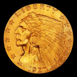 1927-p Gold Indian Quarter Eagle Near Top Pop! $2 1/2 ms65+ SEGS