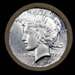 OO- Circulated 10 Coin SEARS Peace Silver Dollar $1 Roll 1925/1926 Ends