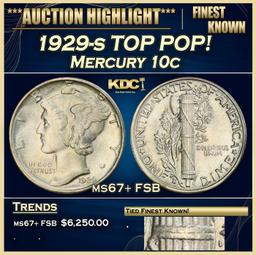 1929-s Mercury Dime TOP POP! 10c ms67+ FSB SEGS