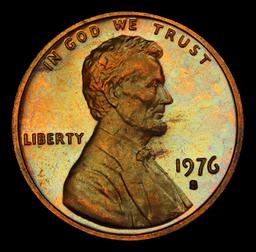 PCGS 1976-s Proof Lincoln Cent Colorfully Toned 1c pr67 rb PCGS
