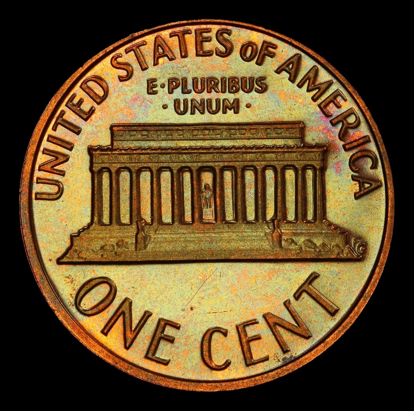 PCGS 1976-s Proof Lincoln Cent Colorfully Toned 1c pr67 rb PCGS