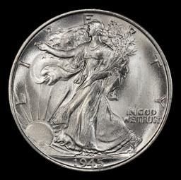 1945-s Walking Liberty Half Dollar 50c Grades ms66