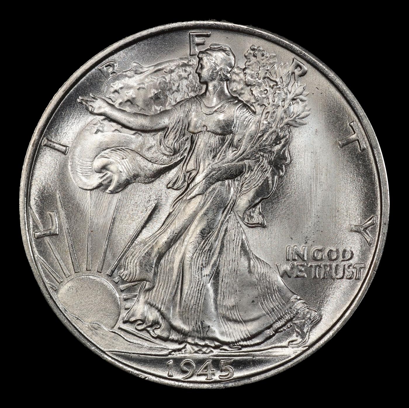 1945-s Walking Liberty Half Dollar 50c Grades ms66