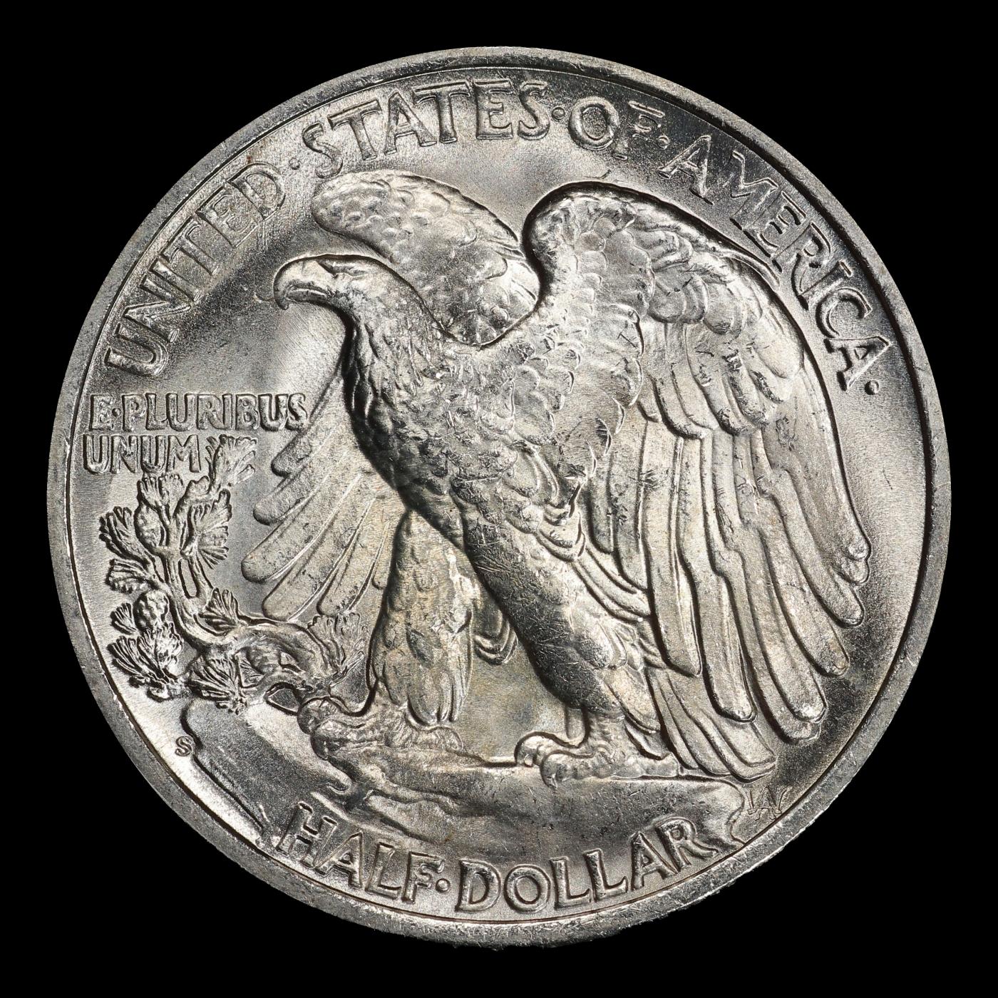 1945-s Walking Liberty Half Dollar 50c Grades ms66