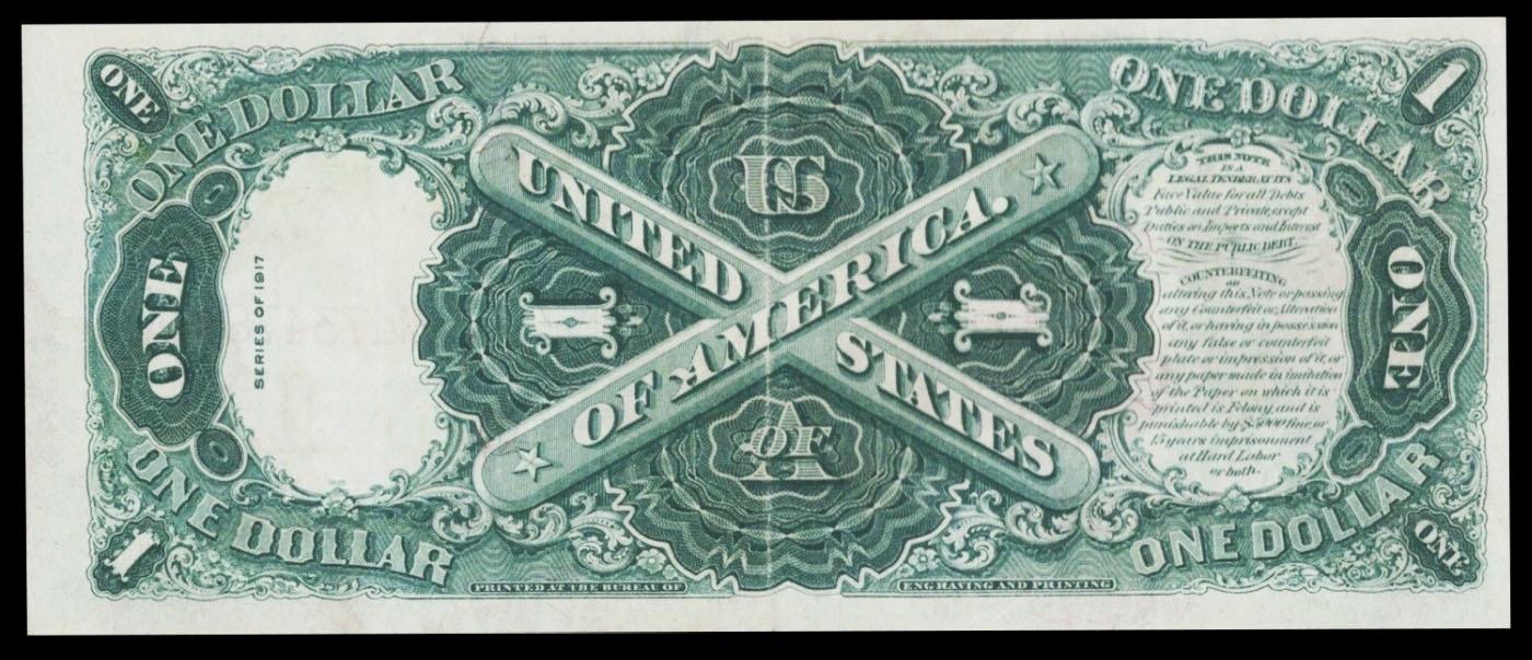 1917 $1 Large Size Legal Tender Note Grades Select AU Signatures Elliott/White