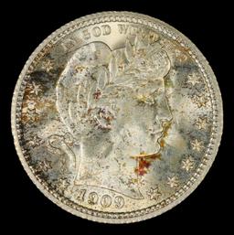 1909-p Barber Quarter Toned Near Top Pop 25c ms66+ SEGS