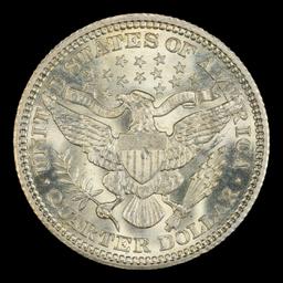 1909-p Barber Quarter Toned Near Top Pop 25c ms66+ SEGS