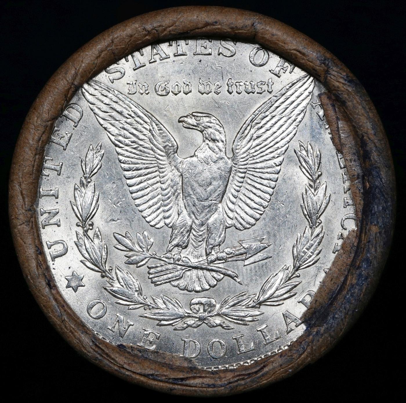 Full solid date 1921-p Uncirculated Morgan silver dollar roll, 20 coins