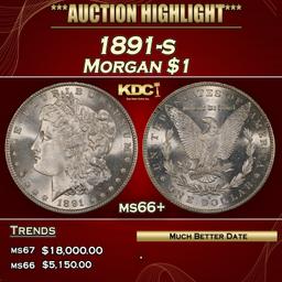 1891-s Morgan Dollar $1 ms66+ SEGS